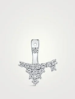 18K White Gold Cluster Ear Jacket With Diamonds
