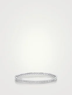 18K White Gold Diamond Bangle Bracelet
