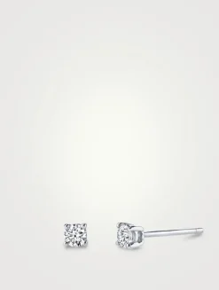 18K White Gold Diamond Stud Earrings