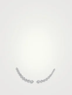 18K White Gold Floating Diamond Earring