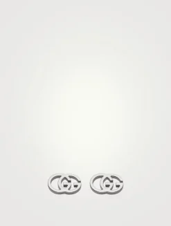 18K White Gold GG Stud Earrings