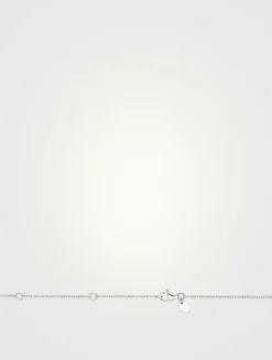 18K White Gold Heart Necklace With Pavé Diamonds