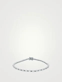 18K White Gold Linear Diamond Tennis Bracelet