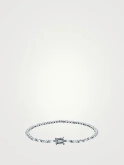 18K White Gold Linear Diamond Tennis Bracelet