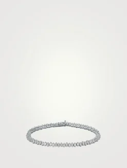 18K White Gold Princess Midi Diamond Tennis Bracelet