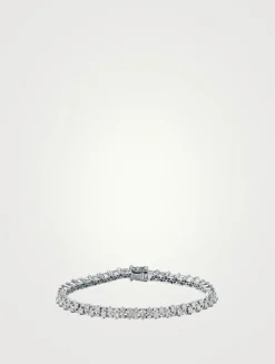 18K White Gold Princess Mini Stack Diamond Tennis Bracelet