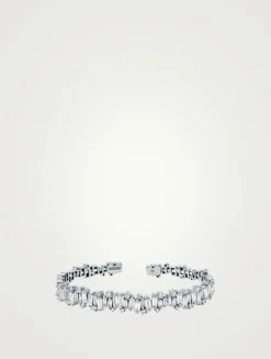 18K White Gold Shimmer Audrey Diamond Bangle Bracelet