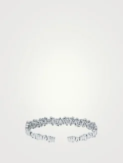 18K White Gold Shimmer Audrey Diamond Bangle Bracelet