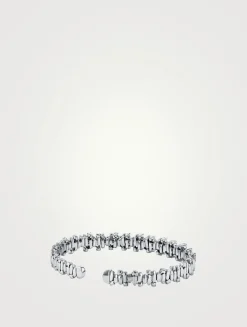 18K White Gold Shimmer Aurora Sapphire Bangle Bracelet