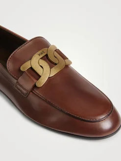 Kate Chain Leather Loafers