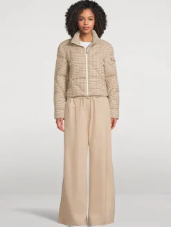 Keros Down Jacket In Plaid Print