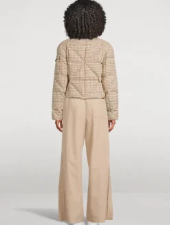 Keros Down Jacket In Plaid Print