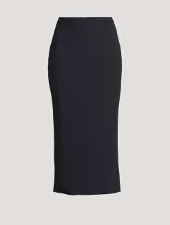 Kick-Flare Midi Skirt