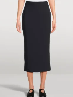 Kick-Flare Midi Skirt