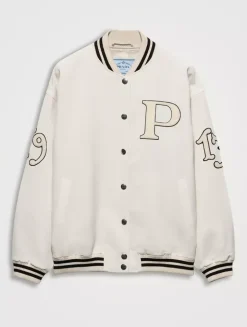 Kid Mohair Bomber Jacket With Patches