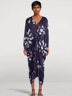 Knot Kaftan In Felicity Shell Print