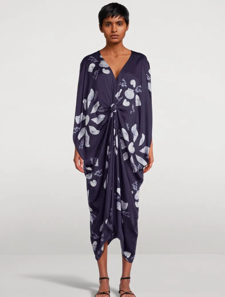 Knot Kaftan In Felicity Shell Print