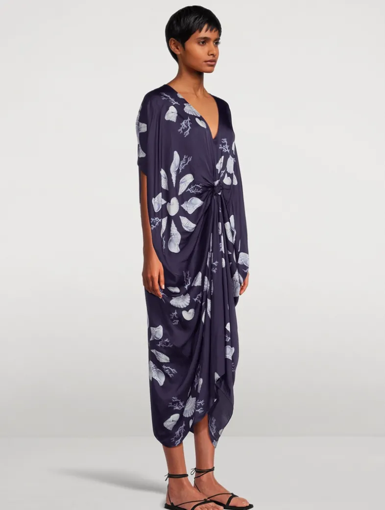 Knot Kaftan In Felicity Shell Print