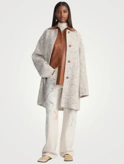 Knotted Bouclé Car Coat