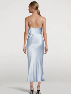 La Lune Bias-Cut Satin Dress