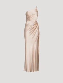 La Lune One-Shoulder Satin Gown