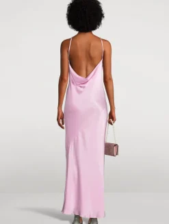 La Lune One-Shoulder Satin Gown