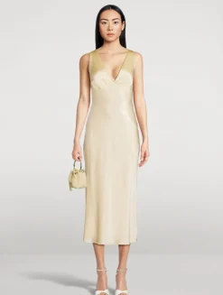 La Lune Satin Cross-Back Dress