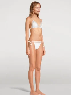 Lace Inset String Bikini Bottom