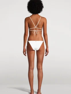 Lace Inset String Bikini Top