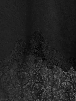 Lace-Trimmed Cropped T-Shirt