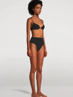 Lace-Up High-Waist Bikini  Bottom