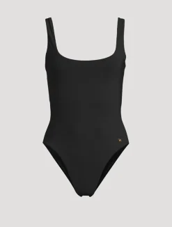 Lace-Up One-Piece Swimsuit