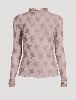 Lady Lux Floral Mesh Top