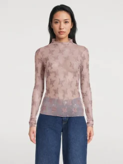 Lady Lux Floral Mesh Top