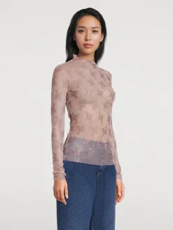 Lady Lux Floral Mesh Top