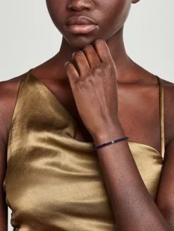 Lapis  Beaded Bracelet With 14K Gold Diamond Rondelle