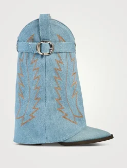 Laredo Embroidered Denim Western Boots