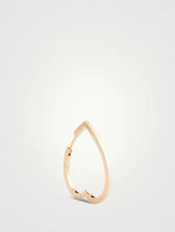 Large Antifer Heart 18K Rose Gold Hoop Earring