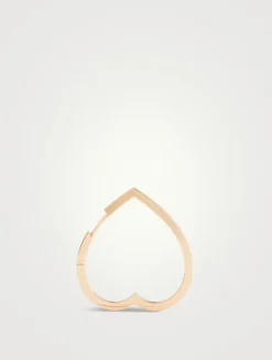 Large Antifer Heart 18K Rose Gold Hoop Earring