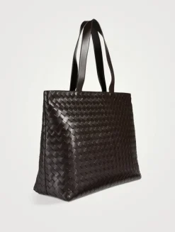 Large Intrecciato Leather Tote Bag