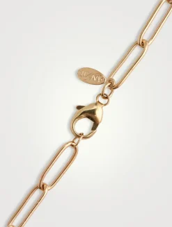 Large 14K Gold Paper Clip Chain Necklace