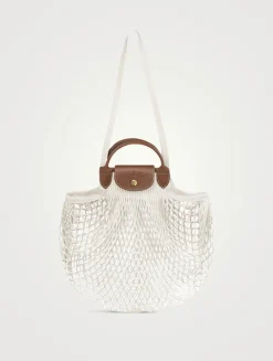 Large Le Pliage Filet Mesh Top Handle Bag