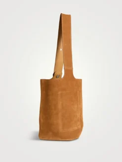 Large Pebble Suede Bucket Bag
