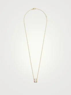 Large Quatre White Edition 18K Gold Pendant Necklace With White Hyceram And Diamonds