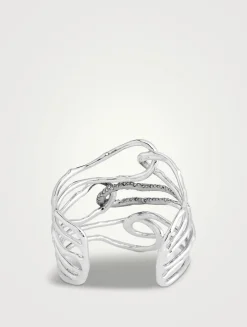 Large Solanales Crystal Twisted Cuff Bracelet