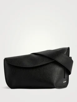 Large T-Bar Sling Leather Shoulder Bag