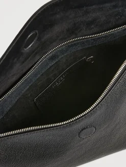 Large T-Bar Sling Leather Shoulder Bag