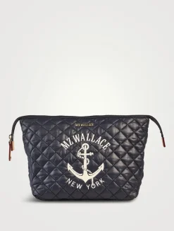 Large Zoey Embroidered Cosmetic Pouch