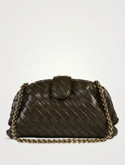 Lauren 1980 Teen Intrecciato Leather Clutch Bag With Chain