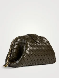 Lauren 1980 Teen Intrecciato Leather Clutch Bag With Chain